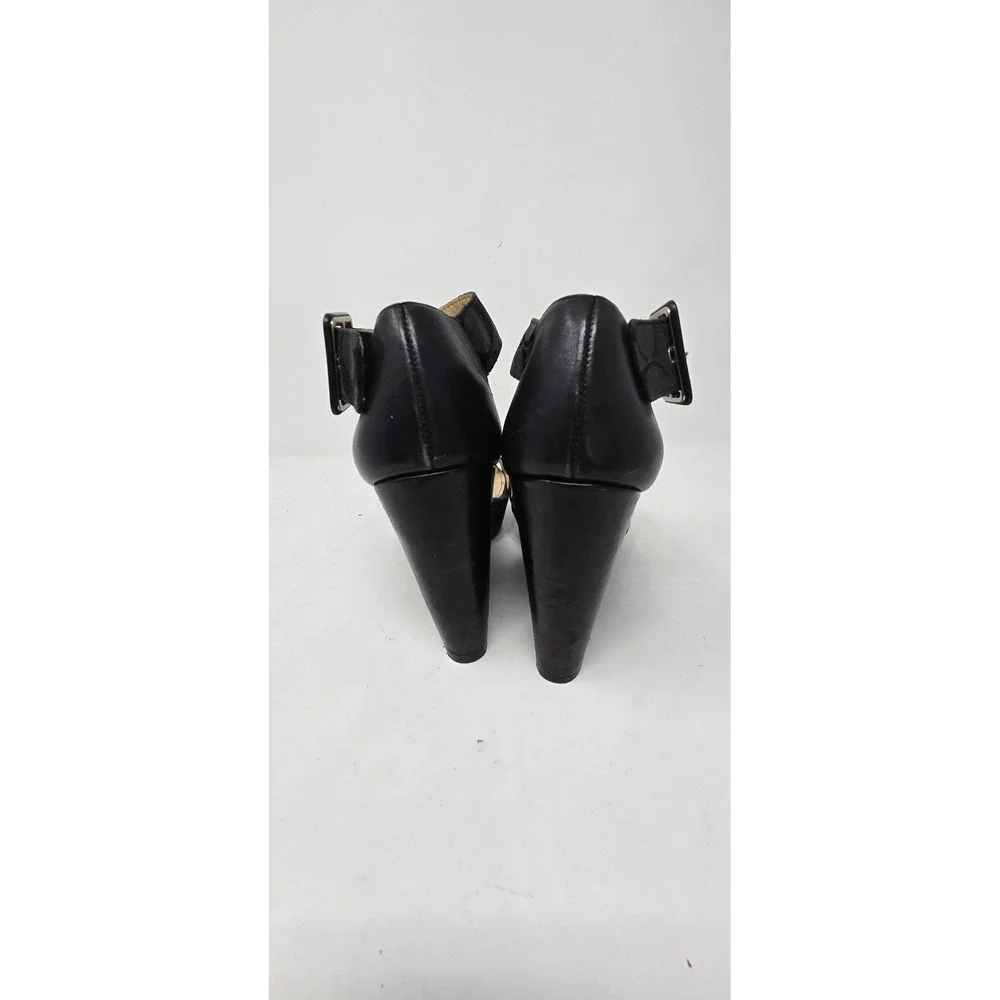Vtg Y2K Coach Jerri women 7.5 platform logo wedge sandals ankle strap whimsigoth